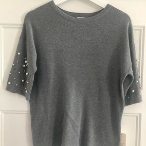 NWT A New Day Pearl Embellished Sleeve Sweater